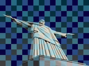 CRISTO REDENTOR TONS DE AZUL