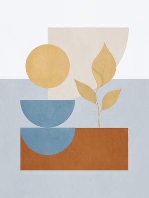 BOTANICAL MINIMAL GEOMETRIC SHAPES
