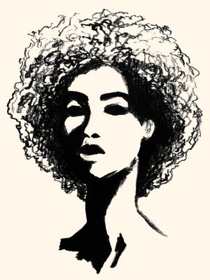 WOMAN 2, PRETO E BEGE MULHER RETRATO CARA ELEGANTE SKETCH