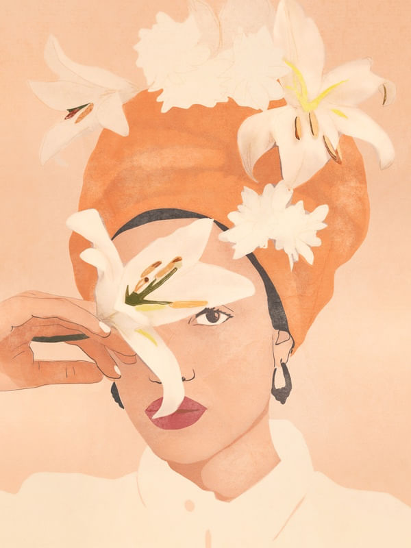 GIRL WITH FLOWERS ILLUSTRATION