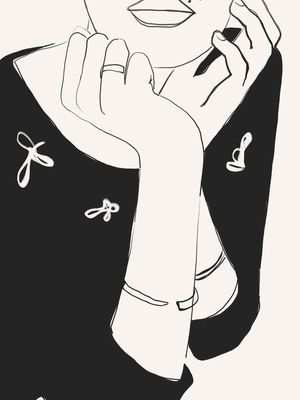 MINIMAL LINE DRAWING GIRL 2