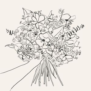 HAND HOLDING FLOWERS SKETCH