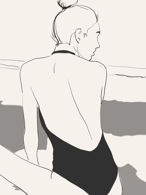 BEACH DAY SKETCH ART