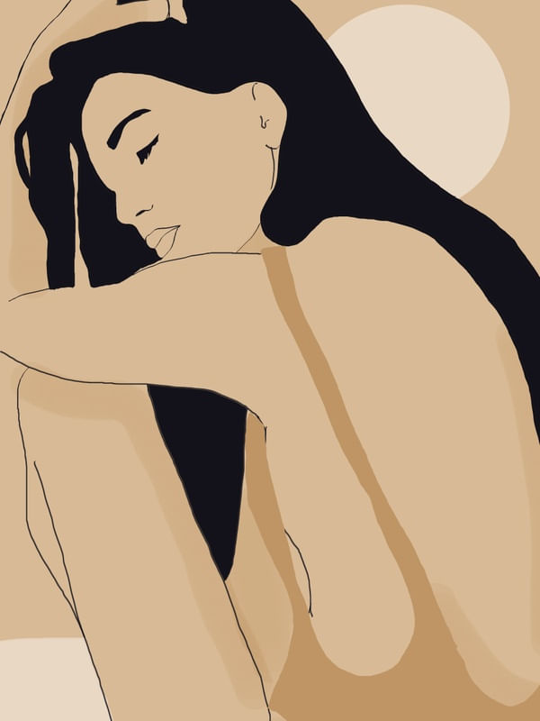 MINIMALIST GIRL ILLUSTRATION -SUMMER DAY