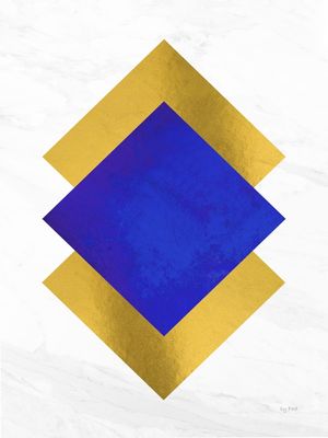 GEOMETRIC BLUE AND GOLD I