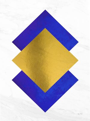 GEOMETRIC BLUE AND GOLD II