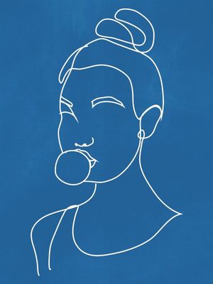 BUBBLE GUM GIRL-LINE DRAWING