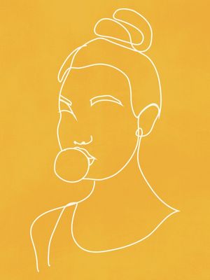 BUBBLE GUM GIRL-LINE DRAWING 2