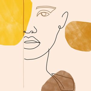 ABSTRACT LINE DRAWING GIRL