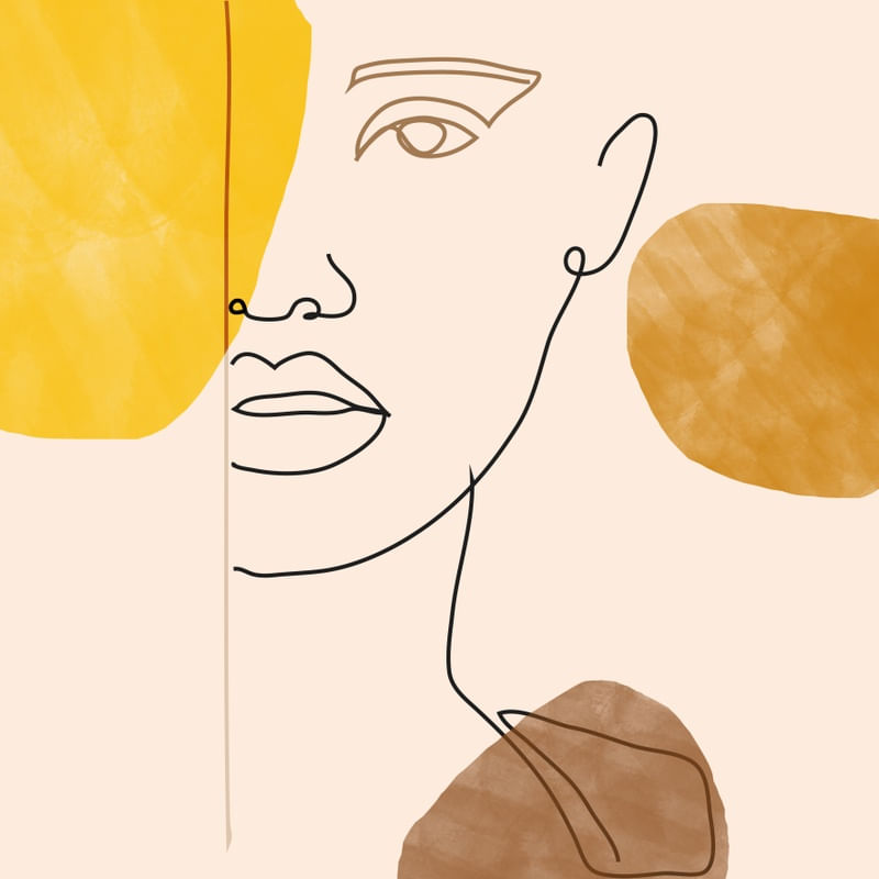 ABSTRACT LINE DRAWING GIRL