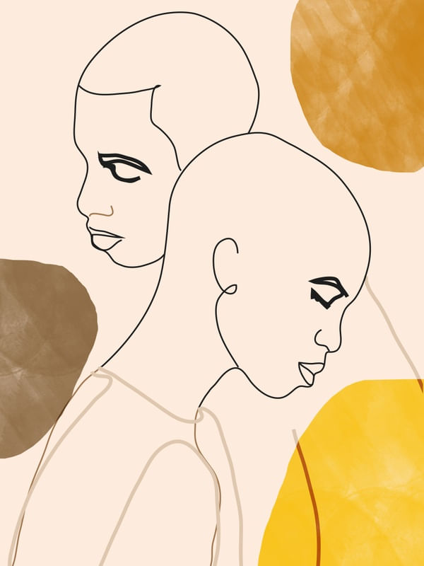 ABSTRACT LINE DRAWING COUPLE