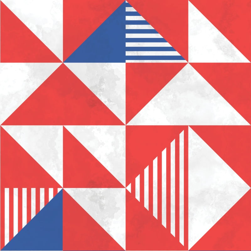 BAUHAUS GEOMETRIC RED III