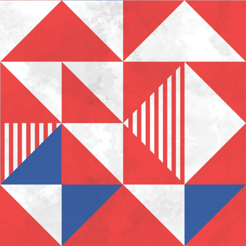BAUHAUS GEOMETRIC RED IV
