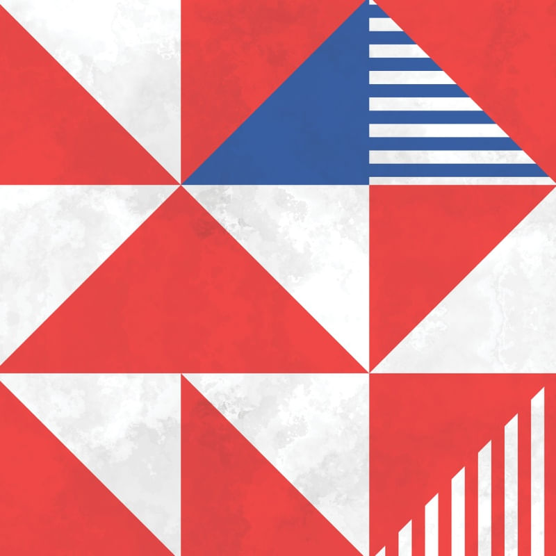 BAUHAUS GEOMETRIC RED V