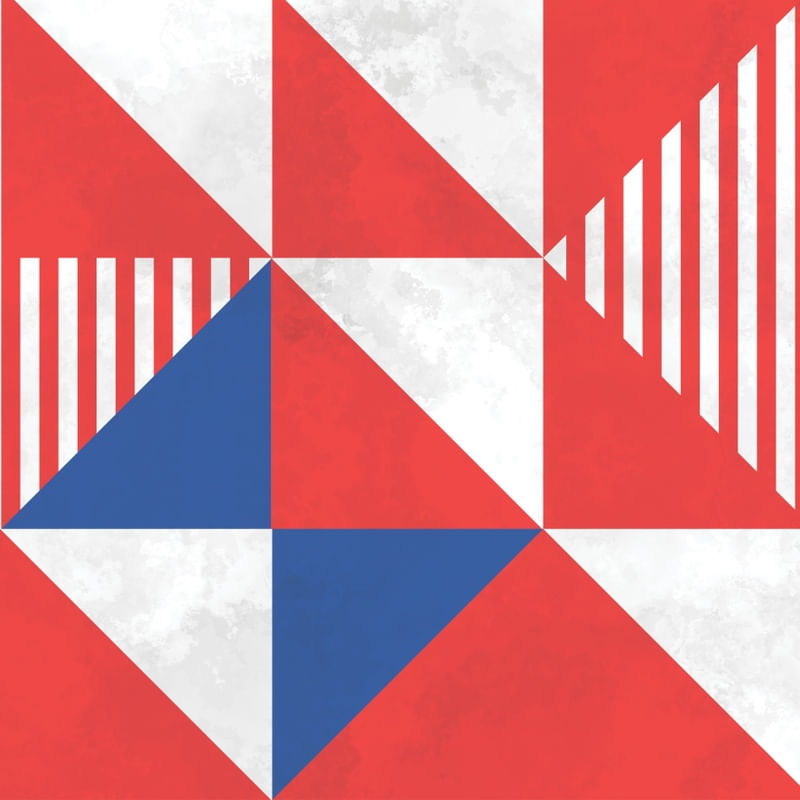 BAUHAUS GEOMETRIC RED IX