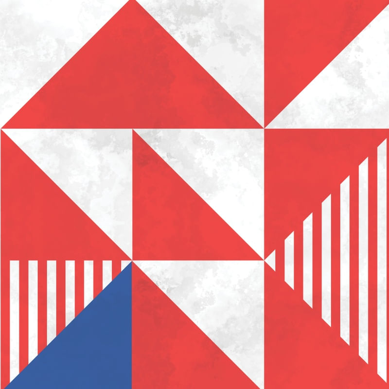 BAUHAUS GEOMETRIC RED X