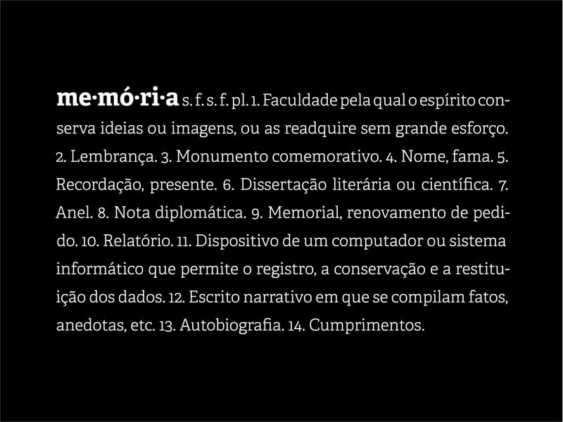 DEFINIÇÕES: MEMÓRIA