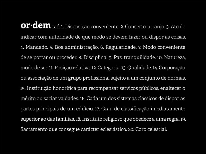 DEFINIÇÕES: ORDEM