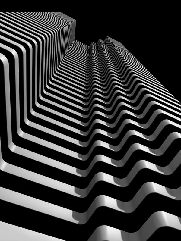 WAVE BUILDING BLACK WHITE