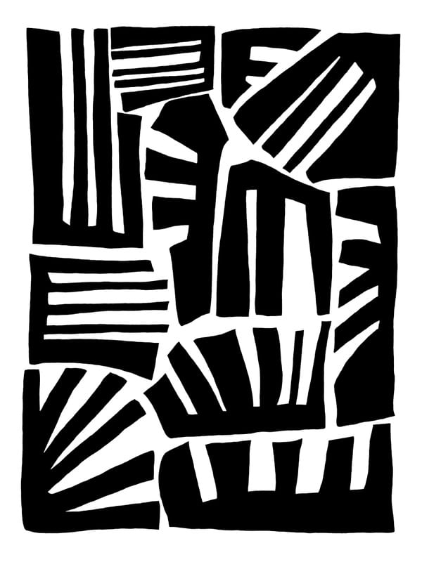 TAKING SHAPE, PRETO E BRANCO RETRATO ABSTRATO MODERNO MINIMALISTA FORMAS SKETCH