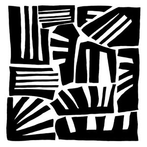 TAKING SHAPE, PRETO E BRANCO QUADRADO ABSTRATO MODERNO MINIMALISTA FORMAS SKETCH