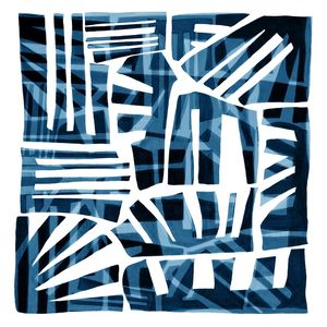 TAKING SHAPE, INDIGO AZUL QUADRADO ABSTRATO MODERNO MINIMALISTA FORMAS SKETCH