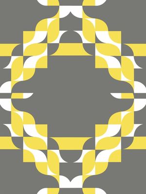 GRAYELLOW EXTENDIDO - GEOMÉTRICO EM AMARELO E CINZA