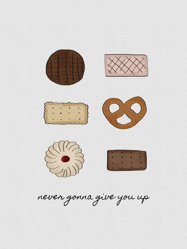 NEVER GONNA GIVE YOU UP KITCHEN ART