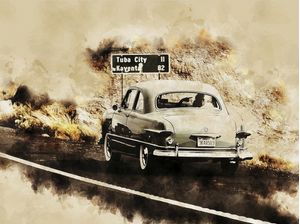 VINTAGE CARRO ANTIGO NA RODOVIA