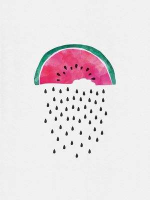 WATERMELON RAIN PAINTING
