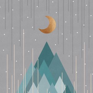 MOON & MOUNTAINS MINT GREEN