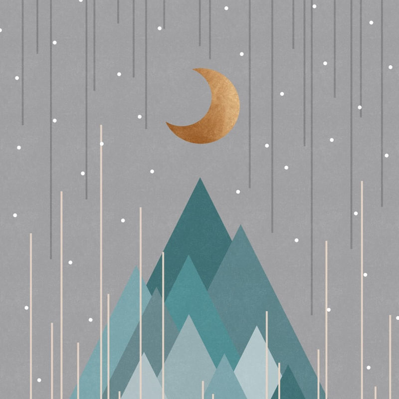MOON & MOUNTAINS MINT GREEN