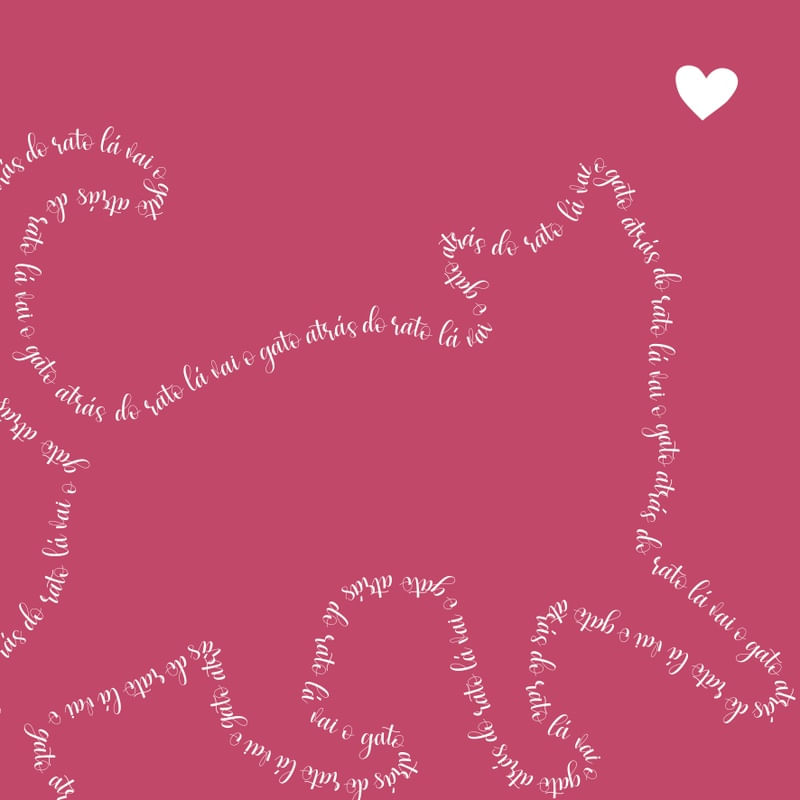 AMOR DE GATOS - ROSA E BRANCO