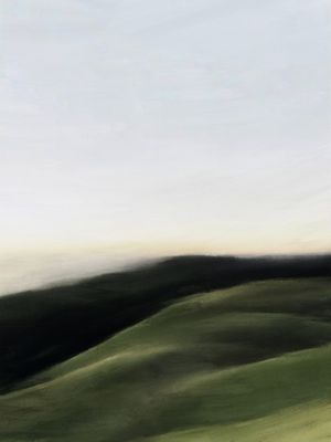 PAISAGEM MONTANHAS VERDE PINTURA