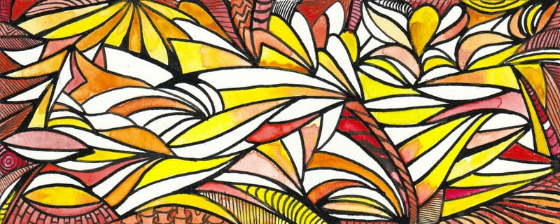 DOODLE GEOMÉTRICO E ABSTRATO LARANJA