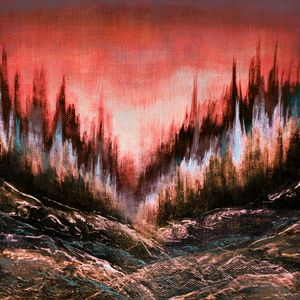 WOODLAND SECRETS 1, FLORESTA ARVORES COLORIDO QUADRADO PINTURA