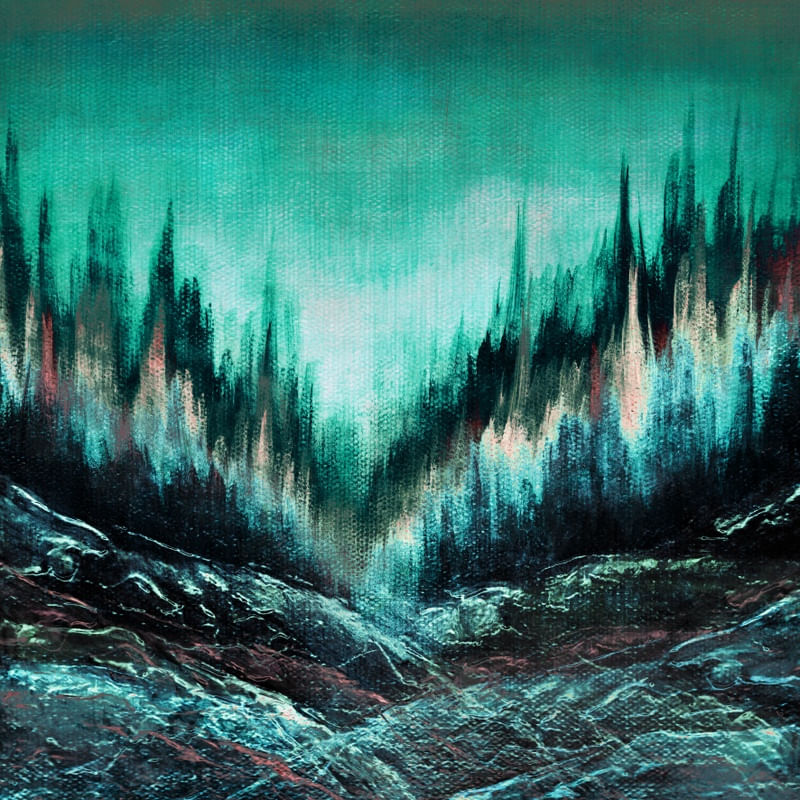 WOODLAND SECRETS 6, FLORESTA ARVORES COLORIDO QUADRADO PINTURA