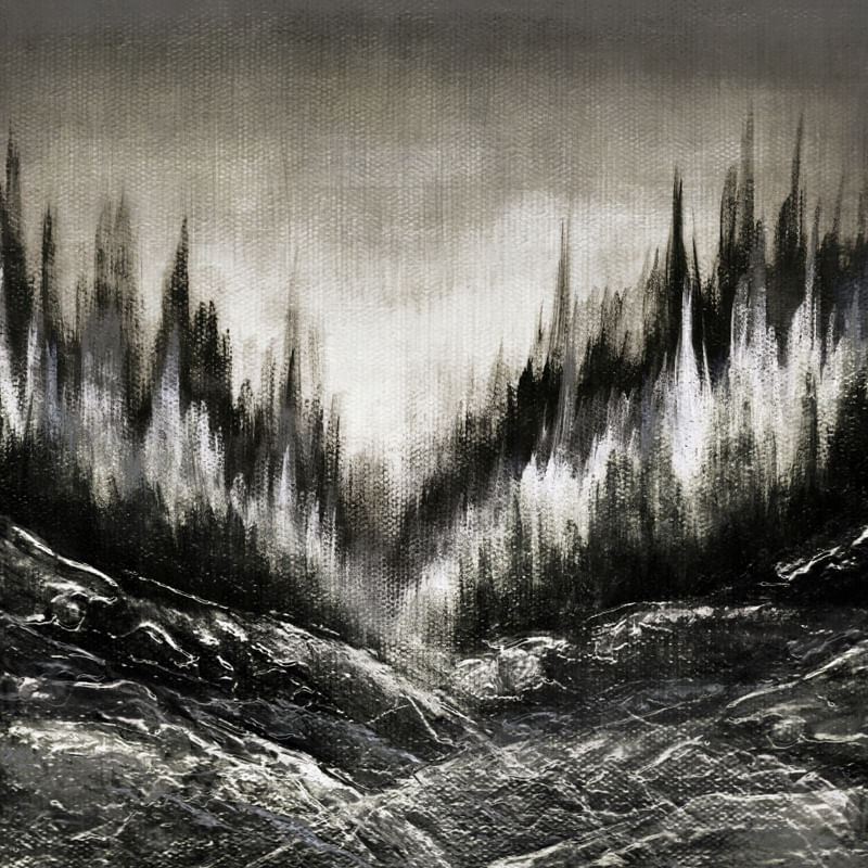 WOODLAND SECRETS 7, SEPIA CINZA ARVORES FLORESTA NATUREZA PINTURA