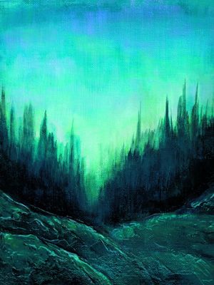 WOODLAND RAMBLES BOLD 2, FLORESTA ARVORES COLORIDO NATUREZA PAISAGEM PINTURA