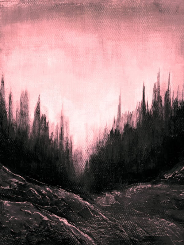 WOODLAND RAMBLES MUTED 5, FLORESTA ARVORES NATUREZA PAISAGEM PINTURA