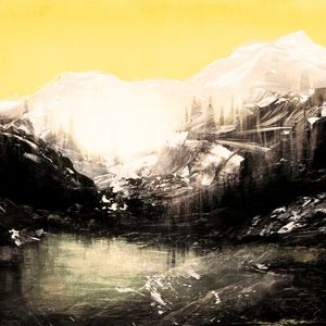 WOODLAND REFLECTION, ILLUMINATING YELLOW MONTANHAS ARVORES PAISAGEM PINTURA