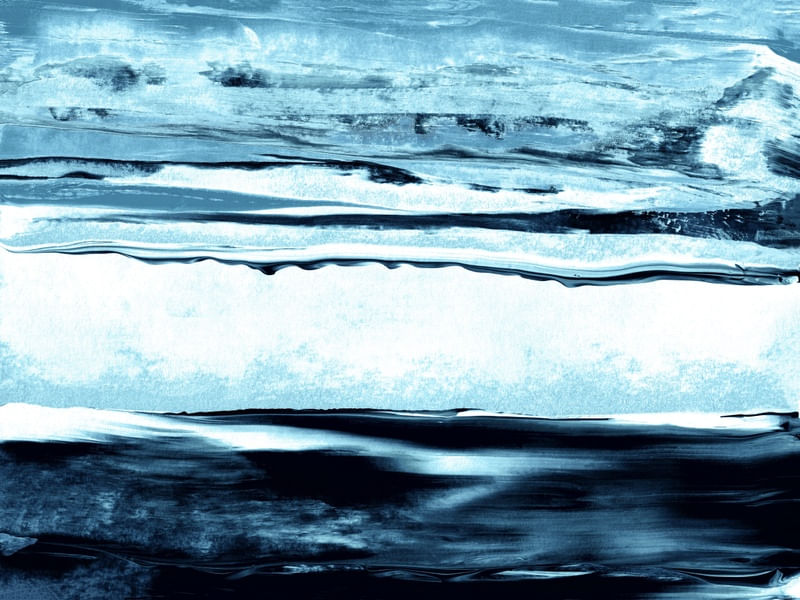 OCEAN LANDSCAPE 3, BLUE HORIZONTAL AZUL OCEANO ABSTRATO PAISAGEM PINTURA