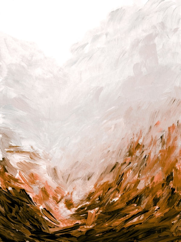 CRASH INTO ME 5, FERRUGEM MARROM CINZA ABSTRATO NEUTRO ORGANICO PINTURA