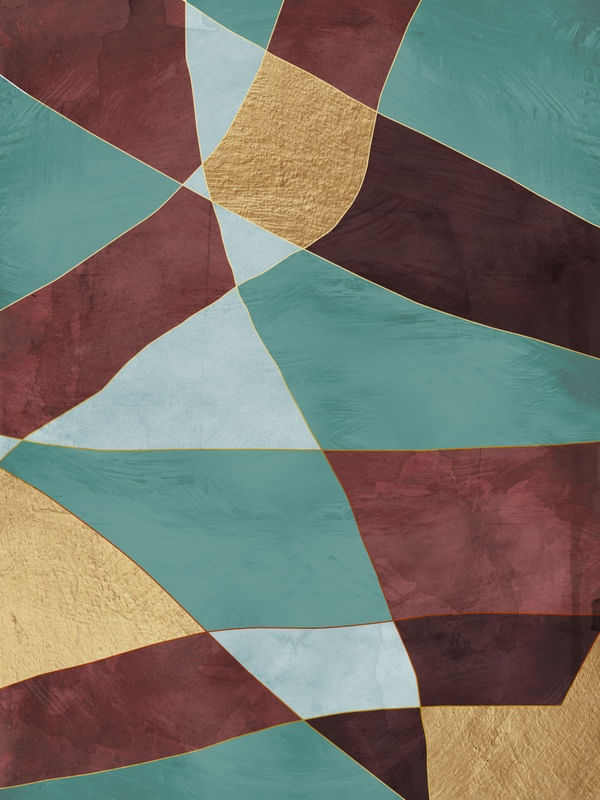 ABSTRATO VERDE MARROM E DOURADO II - DÍPTICO