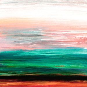 SOMEWHERE OUT THERE 2, ARCO IRIS COLORIDO OMBRE ABSTRATO POR DO SOL MODERNO PINTURA