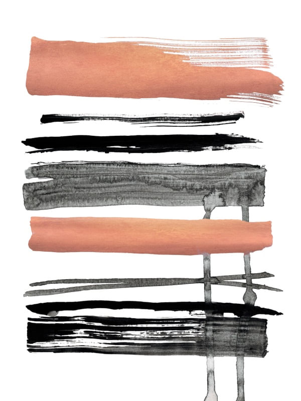CHROMA STROKES 2, ROSA OURO PRETO E BRANCO MODERNO LINHAS PINTURA