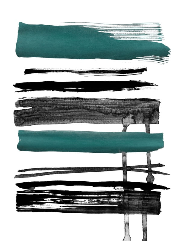 CHROMA STROKES 8, CERCETA PRETO E BRANCO MODERNO LINHAS PINTURA