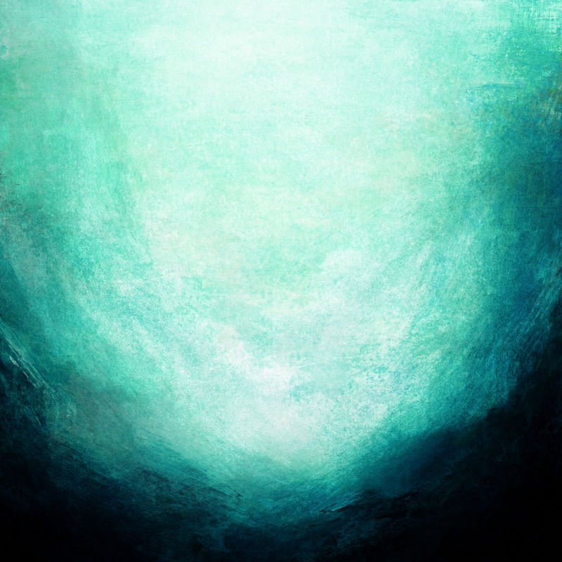 IMMERSED 5 ESMERALDA VERDE, OCEANO ONDAS COLORIDO ABSTRATO PINTURA