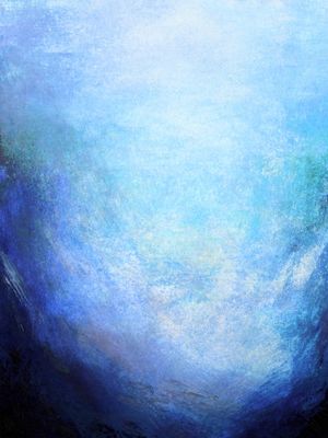 SPINDRIFT 2, INDIGO AZUL MODERNO OCEANO ABSTRATO COLORIDO PINTURA