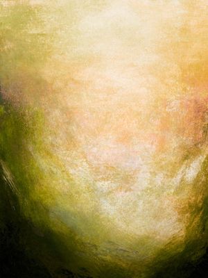 SPINDRIFT 6, LARANJA VERDE MODERNO ELEGANTE ABSTRATO COLORIDO PINTURA